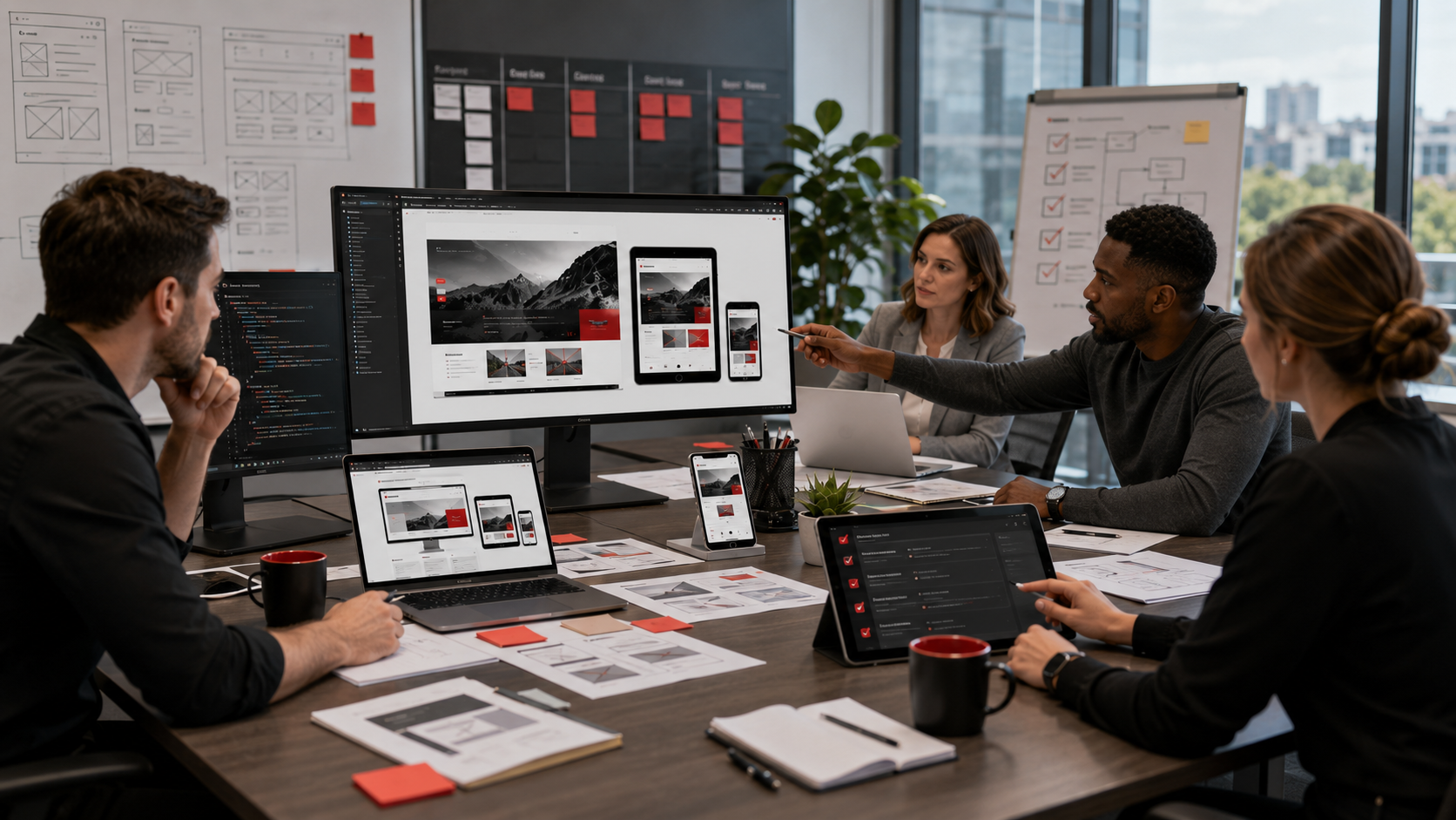 Team collaboration in design review meeting
