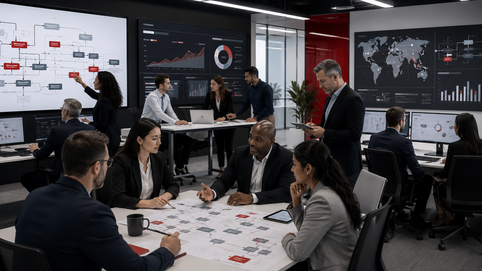 Business analysts and automation specialists improving enterprise workflows
