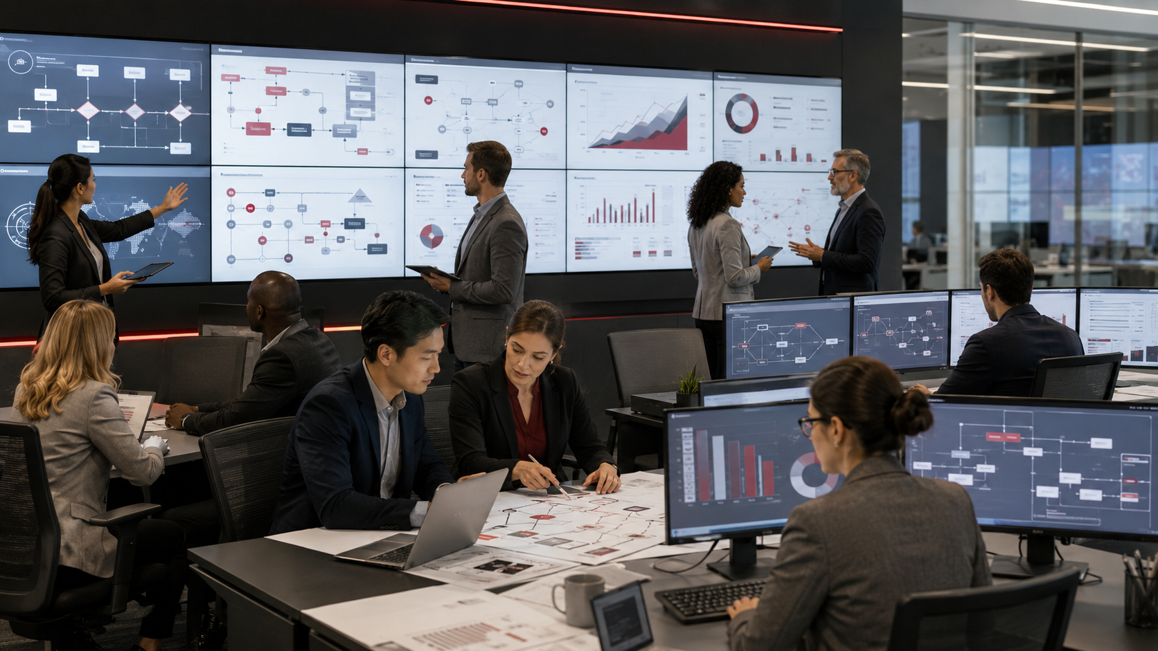 Government professionals improving workflows through business process analysis and automation